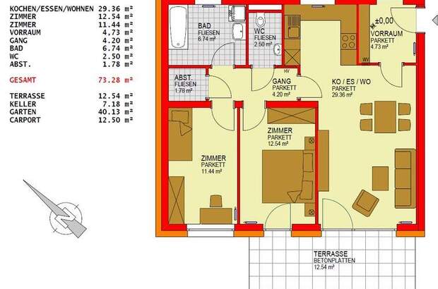 Terrassenwohnung mieten in 8132 Pernegg