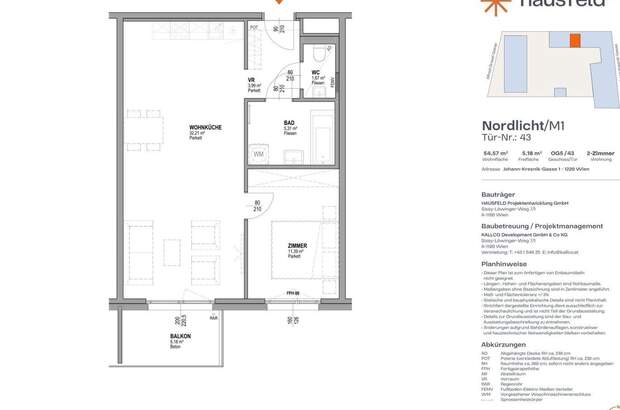 Wohnung mit Balkon mieten in 1220 Wien (Bild 2)