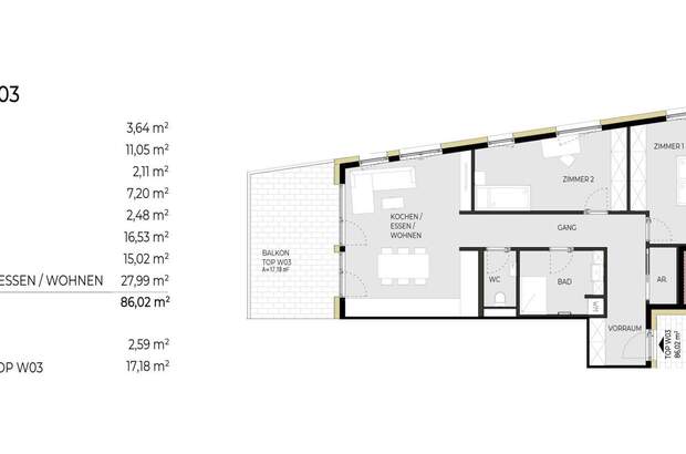 Wohnung mit Balkon kaufen in 6402 Hatting (Bild 2)