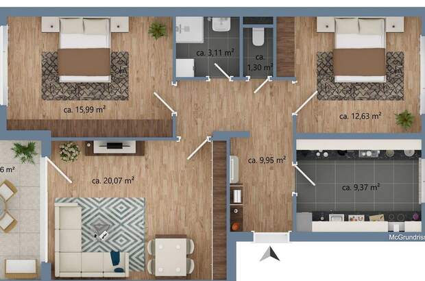 Wohnung mit Balkon kaufen in 6176 Völs (Bild 5)
