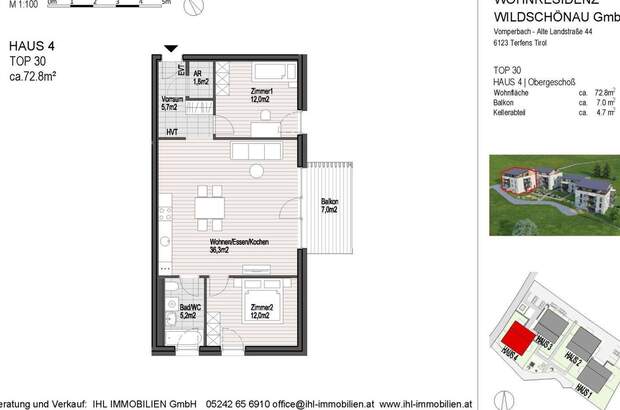 Wohnung mit Balkon kaufen in 6311 Oberau (Bild 3)