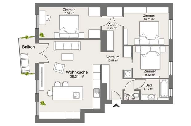 Wohnung mit Balkon kaufen in 1120 Wien (Bild 5)