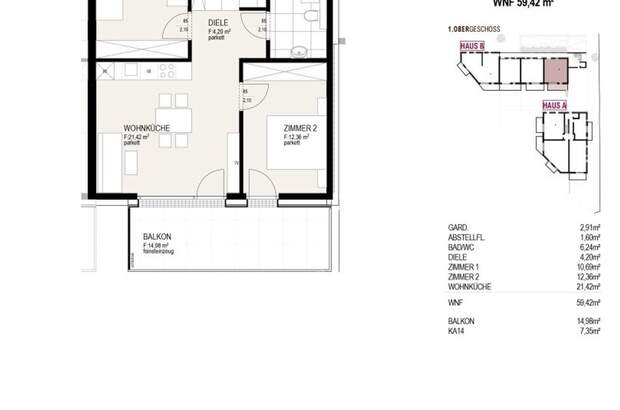 Wohnung mit Balkon kaufen in 6060 Hall (Bild 1)