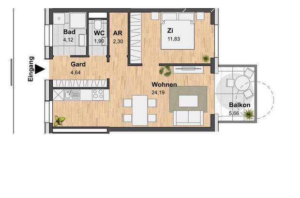 Terrassenwohnung mieten in 8020 Graz (Bild 1)