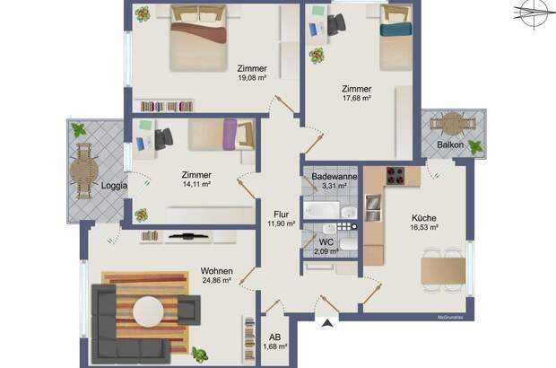 Wohnung mit Balkon kaufen in 8047 Graz (Bild 1)
