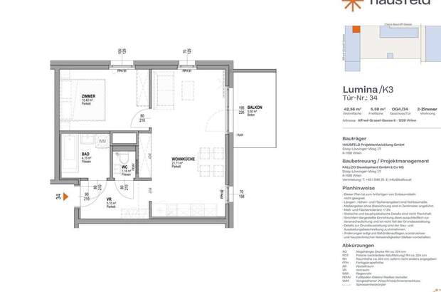 Wohnung mit Balkon mieten in 1220 Wien (Bild 1)