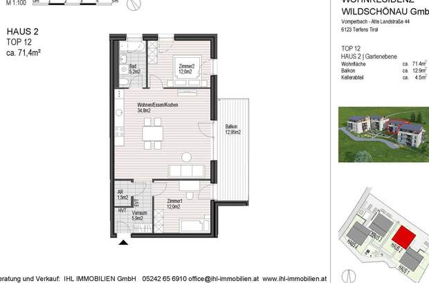 Wohnung mit Balkon kaufen in 6311 Oberau (Bild 3)