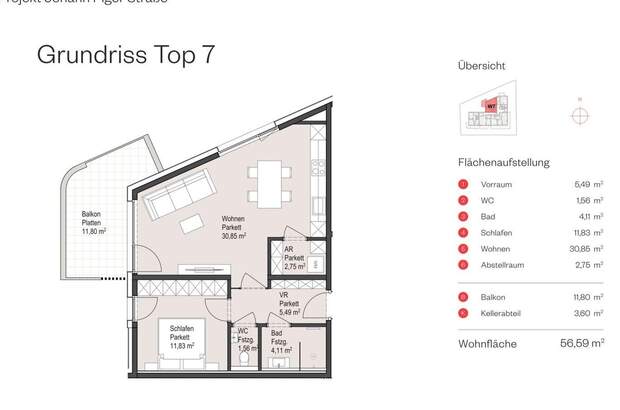 Wohnung mit Balkon kaufen in 5026 Salzburg (Bild 4)