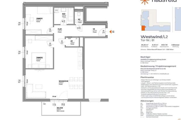 Wohnung mit Balkon mieten in 1220 Wien (Bild 1)