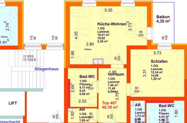 Wohnung mit Balkon mieten in 4910 Ried (Bild 5)