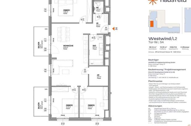 Wohnung mit Balkon mieten in 1220 Wien (Bild 1)