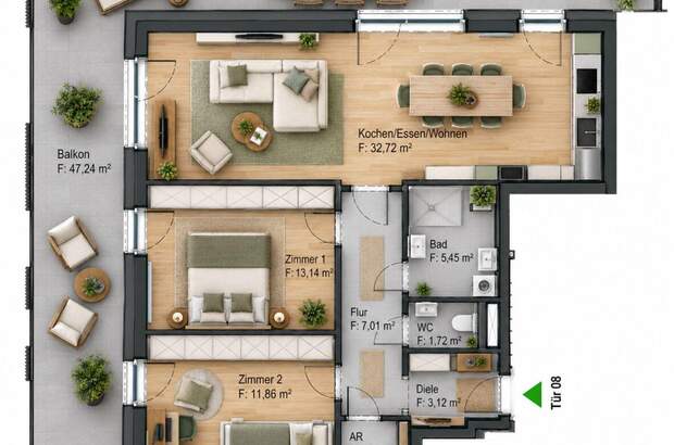 Wohnung mit Balkon mieten in 8020 Graz (Bild 1)