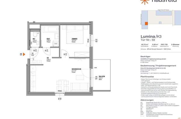 Wohnung mit Balkon mieten in 1220 Wien (Bild 1)