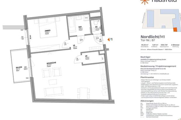 Wohnung mit Balkon mieten in 1220 Wien (Bild 1)