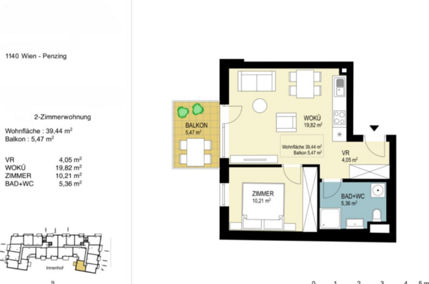 Wohnung mit Balkon mieten in 1140 Wien (Bild 1)