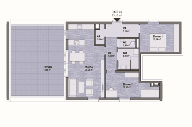 Terrassenwohnung kaufen in 8010 Graz Geidorf
