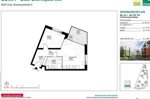 Wohnung mit Balkon mieten in 8020 Graz (Bild 1)