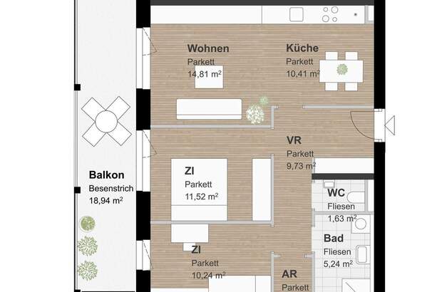 Terrassenwohnung mieten in 8054 Graz (Bild 1)