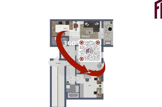 Wohnung mit Balkon mieten in 1050 Wien (Bild 1)