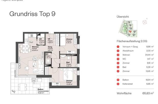 Wohnung mit Balkon kaufen in 5082 Grödig (Bild 2)