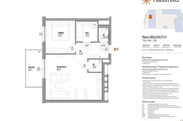 Wohnung mit Balkon mieten in 1220 Wien (Bild 1)