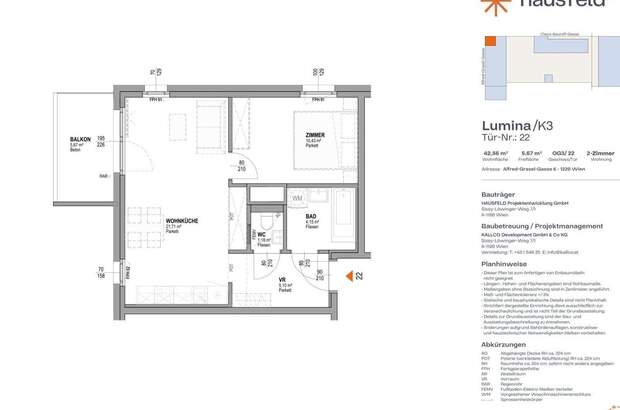 Wohnung mit Balkon mieten in 1220 Wien (Bild 1)