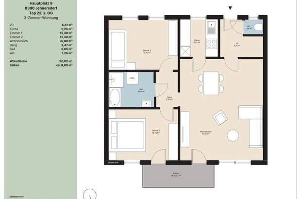 Terrassenwohnung mieten in 8380 Jennersdorf (Bild 1)