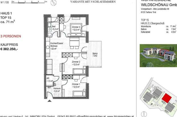 Wohnung mit Balkon kaufen in 6311 Oberau (Bild 5)