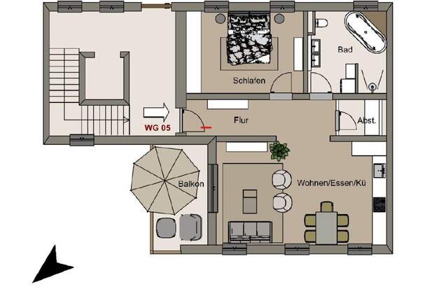 Wohnung mit Balkon kaufen in 83413 Fridolfing (Bild 5)