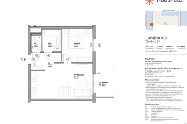 Wohnung mit Balkon mieten in 1220 Wien (Bild 1)