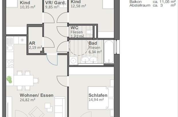 Wohnung mit Balkon mieten in 5211 Lengau (Bild 4)