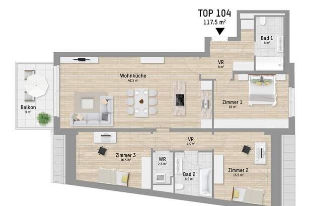 Terrassenwohnung kaufen in 1220 Wien (Bild 1)