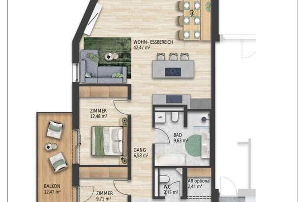 Wohnung mit Balkon kaufen in 6170 Zirl (Bild 2)