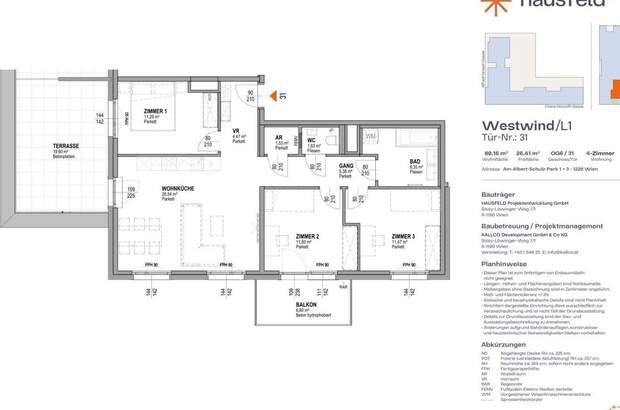 Wohnung mit Balkon mieten in 1220 Wien (Bild 1)
